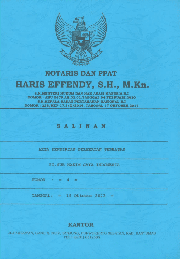 Document of 

 Deed of Establishment 


